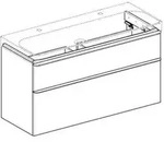 Keramag - Geberit Smyle Square - Waschtischunterschrank, 118x47x62 Cm, 2 Ausz&uuml;ge,