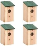 Vogelh&auml;user 4 Stk. Holz 12x12x22 Cm Vidaxl