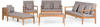 Gartenmöbel Set Hellbraun Grau zertifiziertes Akazienholz Textil 7-Sitzer Terrasse