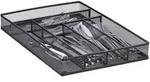 Besteckkasten Gro&szlig; Metallgeflecht, Besteckeinsatz Offen, Drahtdesign, Gr&ouml;&szlig;e L,