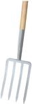 Idealspaten Spatengabel Silber 4 Zinken, T-stiel Import