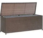Garten-auflagenbox Braun 120x50x60 Cm Poly Rattan - Vidaxl