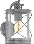 Au&szlig;enwandlampe Wandleuchte Au&szlig;enleuchte Ip44 E27 Silber Metall H 28 Cm
