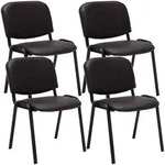 4er Set Besucherstuhl Ken Kunstleder Braun