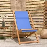 Vidaxl - Liegestuhl Teak 56x105x96 Cm Blau