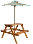 Kinder-picknicktisch Mit Sonnenschirm 79x90x60 Cm Akazienholz Vidaxl