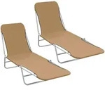 Klappliegen 2 Stk. Stahl Und Stoff Taupe Vidaxl