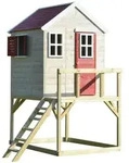 Holz Stelzenhaus Storch Natur 160x190x242 Cm - Wendi Toys