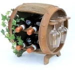 Dandibo - Weinregal Holz Weinfass Braun 33 Cm 2110 Bar Flaschenregal Flaschenst&auml;nder