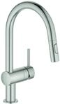 Grohe Minta - Sp&uuml;ltischarmatur Mit Ausziehbarer Geschirrbrause, Supersteel 32321dc2