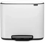 Brabantia - Bo Pedal - Abfalleimer, Edelstahl, Wei&szlig;, 36 Liter