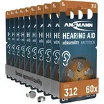 H&ouml;rger&auml;tebatterien Typ 312 P312 Zl3 Pr41, 60 St&uuml;ck - Ansmann