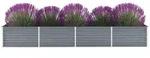 Garten-hochbeet Verzinkter Stahl 320x80x45 Cm Grau Vidaxl