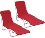 Klappliegen 2 Stk. Stahl Und Stoff Rot - Vidaxl