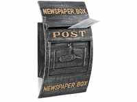 Briefkasten antik, Schriftzug Newspaper Box, großer Wandbriefkasten, HxBxT: 49...