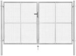 Gartentor Verzinkter Stahl 306 X 200 Cm Silbern Vidaxl