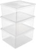 Set 3x18 l Lagerboxen, Kunststoff, natürlicher Transparent, 39 x 33,5 x 18 cm