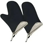 Ofenhandschuhe Mit Federgriffen, 2 St&uuml;ck, 23 X 15 X 3 Cm, Neopren, Schwarz Und...