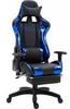 CLP - Gaming Bürostuhl Turbo xl mit Fußablage schwarz/blau Kunstleder (metallic)