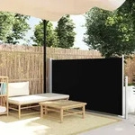 Ausziehbare Seitenmarkise 120&times;500 Cm Schwarz Vidaxl