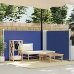 Vidaxl Retractable Side Awning Blue 100x600 Cm