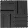 Bonnevie - Terrassenfliesen 11 Stück wpc 30 x 30 cm 1 qm Schwarz vidaXL424773