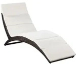 Klappbare Sonnenliege Mit Auflage Poly Rattan Braun - Vidaxl