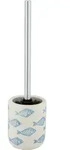 Wc-garnitur Aquamarin Keramik, Wc-b&uuml;rstenhalter, Handbemalt, Beige, Keramik Beige -