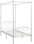 Himmelbett-gestell Wei&szlig; Metall 120 X 200 Cm Vidaxl