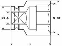 Steckschlüsseleinsatz, sw 27 mm, l 57 mm, 54 mm, M18, 45,5 mm - Bosch