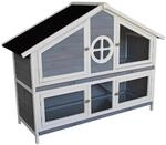 Wiltec - Kaninchenstall Graublau Wei&szlig; 1160 X 450 X 1080 Mm, Hasenvilla Als