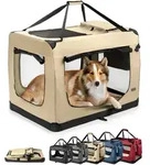 Lionto Hundetransportbox Faltbar, Stabile Stoffbox Mit Mesh-eins&auml;tzen, Ideal F&uuml;r