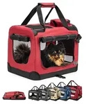 Lionto Hundetransportbox Faltbar, Stabile Stoffbox Mit Mesh-eins&auml;tzen, Ideal F&uuml;r