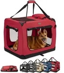 Lionto Hundetransportbox Faltbar, Stabile Stoffbox Mit Mesh-eins&auml;tzen, Ideal F&uuml;r