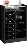Relaxdays Weinregal Mit Glashalter, 22 Flaschen, Freistehend, Wein Und Sekt, Hausbar