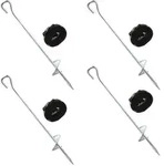 Relaxdays Bodenanker Set Trampolin, 8-teilig, Erdanker & Gurte, Sturmsicherung,