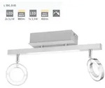 2er Led Spot Cardillio 1 Alu-chrom 39 X 8,5 Cm Warmwei&szlig; Deckenleuchte - Eglo