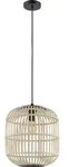 Eglo - Pendelleuchte Bordesley Schwarz-natur &Oslash; 35 Cm E27, Max. 60 W Deckenleuchte