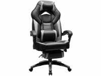 Songmics - Gaming Stuhl, Bürostuhl mit Fußstütze, Schreibtischstuhl, ergonomisches