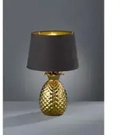 Reality Leuchten - Tischleuchte Pineapple Ananas Gold Mit Stoffschirm Schwarz Gold,