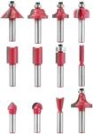 Kwb - 12-teiliger Oberfr&auml;ser Satz M. 8-mm Schaft, Hartmetall Hm, Div....