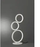 Flache Led Rondo Ringleuchte Tischlampe Metall Wei&szlig; Matt, H&ouml;he 45cm