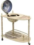 Vidaxl Freestanding Globe Bar Wind Stand Eucalyptus Wood Green