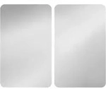 Herdabdeckplatten Universal Silber 2er Set, F&uuml;r Alle Herdarten, Silber Gl&auml;nzend,