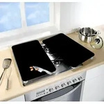 Wenko Herdabdeckplatten Universal Schwarz 2er Set, F&uuml;r Alle Herdarten, Schwarz,