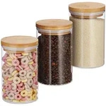 Vorratsdosen Glas, 3er Set, F&uuml;r Pasta, Reis, M&uuml;sli, Kaffeebohnen, Volumen 800 Ml,