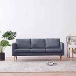 Sofa 3-sitzer Stoff Dunkelgrau - Vidaxl