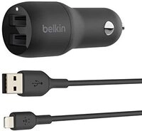 Belkin - Boost Charge - Dual Usb 24w Autoladeger&auml;t Mit Lightning-kabel F&uuml;r Iphone,