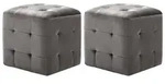 Pouf 2 Stk. Grau 30x30x30 Cm Samtstoff - Vidaxl