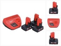 Milwaukee M12 Nrg-603 Starter Set 3x 12 V 6,0 Ah ( 4933459208 ) Li-ion Akku + C12 C